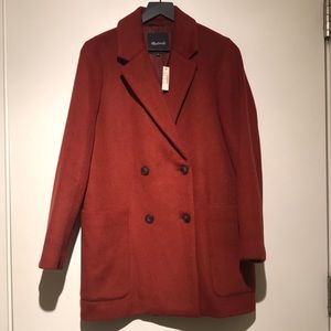 Madewell Hollis Double Breasted Wool Blend Topcoat Peacoat Jacket Size M